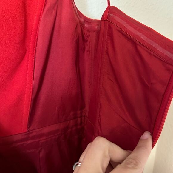 Jill Jill Stuart Kerra Red Strapless Wide Leg Jumpsuit - Picture 10 of 11